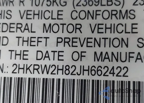2018 Honda Cr-V Ex-L/Ex-L Navi z USA, uszkodzony, nr VIN 2HKRW2H82JH662422
